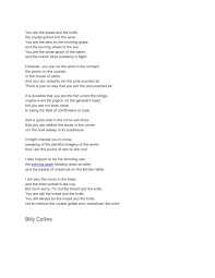 Litany Billy Collins One Of My Favorite Poets And Probably My Favorite Poem Billy Collins Haiku Poetry Poem A Day