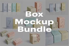 Square isolated box psd mockups displayed from various angles that allow you to showcase 3 sides for each box; Box Mockup Bundle Creative Photoshop Templates Creative Market