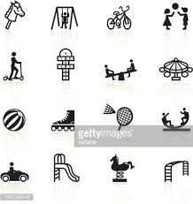 Finden sie hochwertige lizenzfreie vektorgrafiken, die sie anderswo vergeblich suchen. Clipart Bild Schwarze Symbole Spielplatz