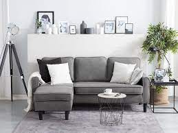 Francis drake chesterfield grey sofa | haynes furniture. 3 Seater Fabric Sofa With Ottoman Light Grey Avesta Beliani De