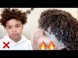 Use a comb one size smaller for further curl separation. How To Turn An Afro Into Curls Curly Hair Tutorial Men Boys Youtube
