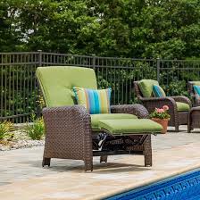 If you like to lounge around with a friend, a double chaise lounge pairs together two separate seats, which makes it easier to chat. La Z Boy Sawyer Recliner Patio Chair With Cushion Reviews Wayfair