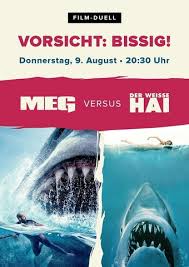 Pelastusretken aikana selviää, että pohjalla elää esihistoriallinen hai, . Filmduell Meg Vs Der Weisse Hai Cineplex Munster
