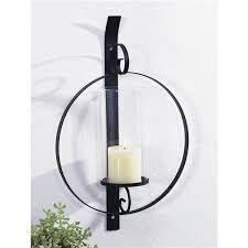 Collection by the leavitt collection. Artmaison Canada Orbit Ii Metal Wall Sconce With Glass 12 In X 18 In Round Hanging Candle Holder Black Imp6893 Rona