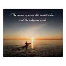 Ocean Sunset Kayak Canoe Inspirational Quote Poste Poster Zazzle Com Kayaking Quotes Kayaking Ocean Inspiration