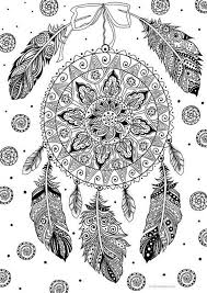 Dreamcatchers coloring pages for adults. Dream Catcher Printable Adult Coloring Page From Favoreads Etsy