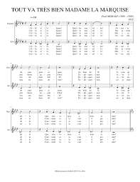 Interdiction de fumer dans six parcs parisiens : Tout Va Tres Bien Madame La Marquise Sheet Music For Piano Mixed Trio Musescore Com