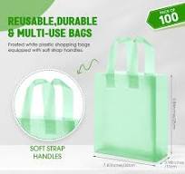 Amazon.com: Qilery 100 Pack Frosted Plastic Gift Bags with ...