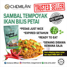 1.goreng sebentar ikan bilis (jangan garing sangat) kemudian angkat dan ketepikan. Readystock Sambal Tempoyak Ikan Bilis Petai By Chemilan Shopee Malaysia