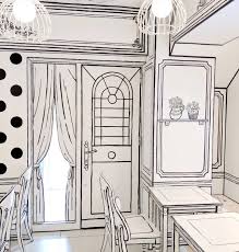 Cafe In Tokyo Was Designed To Look Like The 2d Pages Of A Coloring Book 12 Tomatoes Cafe Design Design Cafe