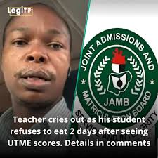 A man who prepares students for JAMB said one of his students refused to  eat after seeing what she scored in the 2025 UTME. The student scored above  300 last year, but