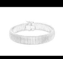 Sterling Silver (925) and Rhodium Plated Bangle Bracelet