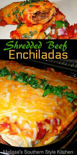 Turn Roast Beef Into A Round 2 Meal With These Kicked Up Shredded Beef Enchiladas En Mexican Food Recipes Authentic Shredded Beef Enchiladas Beef Recipes Easy