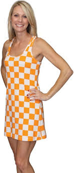 Game Bibs Orange And White Checkered Sundress Gameday Outfit Sundress Cotton Sundress