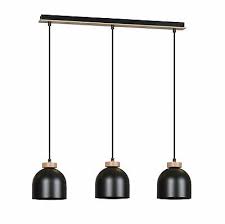 Die minimalistische hängeleuchte jula bringt viel atmosphäre in ihr zuhause. Pendelleuchte Schwarz Metall Holz 3 Flmg Skandinavische Lampe Esstisch Hangend Eur 73 95 Picclick De