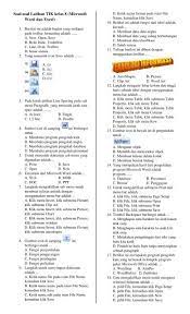 Soal pilihan ganda microsoft word. Soal Soal Latihan Tik Kelas 8 Microsoft Word Media Pendidikan