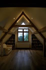 You can illuminate this beam with lights to make it look great. Spot Lights On Top Of Oak Beams To Light Vaulted Ceilings With Warm White Led Lamps Lights By Jim Lawrence Layout Balken Design