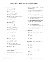 The other identities can be. 56 Questions On Double Angle And Half Angle Formula Precalculus Math 1330 Docsity