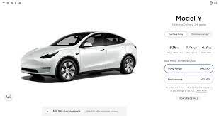 The electric crossover still isn't a trivial purchase at that price, but it might be. Tesla Drops Model Y Standard Range For Now