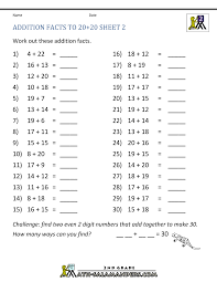 Choose from 500 different sets of flashcards about 100 math facts mathematics addition on quizlet. Math Addition Facts To 20