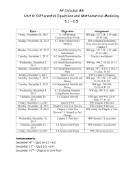 Ap calculus bc is the study of limits, derivatives, definite and indefinite integrals, polynomial approximations and (infinite) series. Ap Calculus Ab Unit 6 Differential Equations And Mathematical