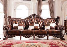 2018 Latest Design Luxury Wooden Carving Frame Leather Sofa Set View Wooden Sofa Set Designs Oe Fashion Product Details From Foshan Oe Fashion Furniture Co Wooden Sofa Set Designs Leather Sofa Set