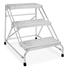Aluminum Step Stand 3 Steps H 7906 Uline In 2020 Aluminum Folding Chair Good Grips