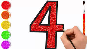 Leaning Coloring With Drawing Glitter Number How To Draw Number Colors Drawing For Kids Drawings Color