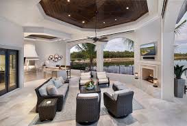 In the past, we have built it more toward the center with two corners or shifted it to the interior side and stopped before the edge of the wall. Covered Lanai Traditional Porch Tampa By Jmdg Architecture Planning Interiors Houzz