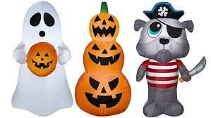 Read below to find everything out! Vq Gifts Halloween Inflatable Set Spooky Ghost Jack O Lantern Stack Pirate Bulldog Bundle Halloween Inflatables Outdoor Halloween Jack O Lantern
