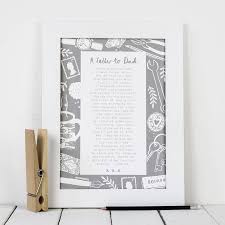 A dad is a person who's loving and kind, and often he knows what you have on your mind. A Letter To Dad Poem Print Bespoke Verse
