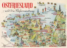 Sie besteht aus den landkreisen aurich, leer und wittmund sowie der kreisfreien stadt emden. Ostfriesland Die Wefermundung German Map Postcard
