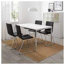 torsby table chrome plated high gloss white ikea in 2021 chrome dining table glass dining table ikea