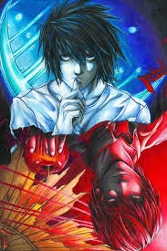 Death Note L And Kira Light Death Note L Death Note Fanart Death Note Light