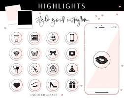 Rose gold marble highlight covers macarons and mimosas. Instagram Highlight Covers Pink Rose Gold Scotch And Salt