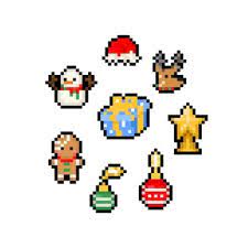 Pixel art personnages de noel santa snowman elf et cerf de noel clip art libres de droits vecteurs et illustration image 68114869. Pixel Ours Polaire Avec Ruban Rouge Noel 8bit Vecteur Premium