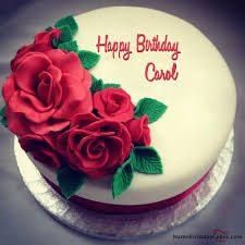 Lover Boyfriend Birthday Cake For Boyfriend Ideas The Name Carol Is Generated On Best Roses Birthday Cake For Lover With Name Image Downlo Cake For Boyfriend Birthday Cake For Boyfriend Happy Birthday Cakes