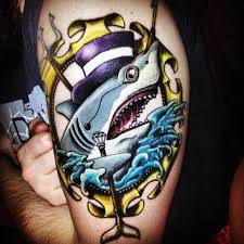 Black outline shark tattoo design. 85 Mind Blowing Shark Tattoos And Their Meaning Authoritytattoo