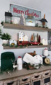 Decorating Floating Shelves For Christmas Weekend Craft Farmhouse Christmas Decor Decorating Shelves Weekend Crafts