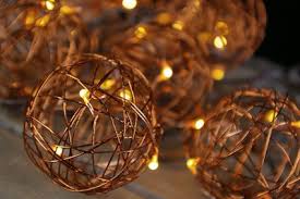 Led Copper Wire Ball Patio Lights Battery Operated Timer Feature Lampen