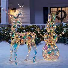 Tips for indoor christmas decorations: Home Depot Is Selling An Iridescent Reindeer And Snowman For A Sparkling Christmas