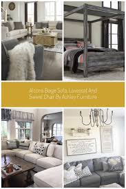 Alcona 3 Piece Living Room Set By Ashley Furniture At Sam Levitz Furniture Ashley Furniture Alcona Beige Sofa Loveseat And Swivel Chair By Ashley Furniture