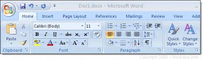 Office 2007 Ribbon Getting Started With Microsoft Word