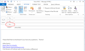 How to add bcc in outlook. How To Add A Bcc In Outlook Emails Sperry Software