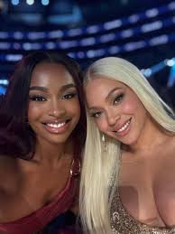 Beyoncé and Coco Jones at the Grammys