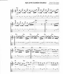 Ask Layik Olanda Kalmali Gitar Notalari Notalara Dokulmus Muzik Gitar Muzik