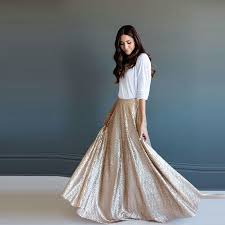 Elegant A Line Floor Length Skirt Tulle Long Skirt Sequin Skirt Long Maxi Sequin Skirt