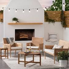 Patio furniture materials have come a long way in recent years, making it easy to create a true living room outside. Benmore 2pk Wicker Faux Wood Patio Accent Chairs Threshold Designed With Studio Mcgee Target