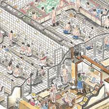 Disney Princesses Creatively Reimagined As Modern Day Millennials Japanese Public Bath Public Bath Architecture Drawings
