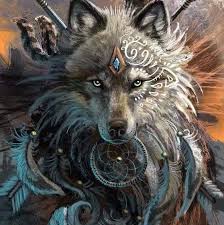 Pin By Shauna Caughron On Beautiful Wolves And Wolf Art Wolf Painting Native American Wolf Wolf Dreamcatcher